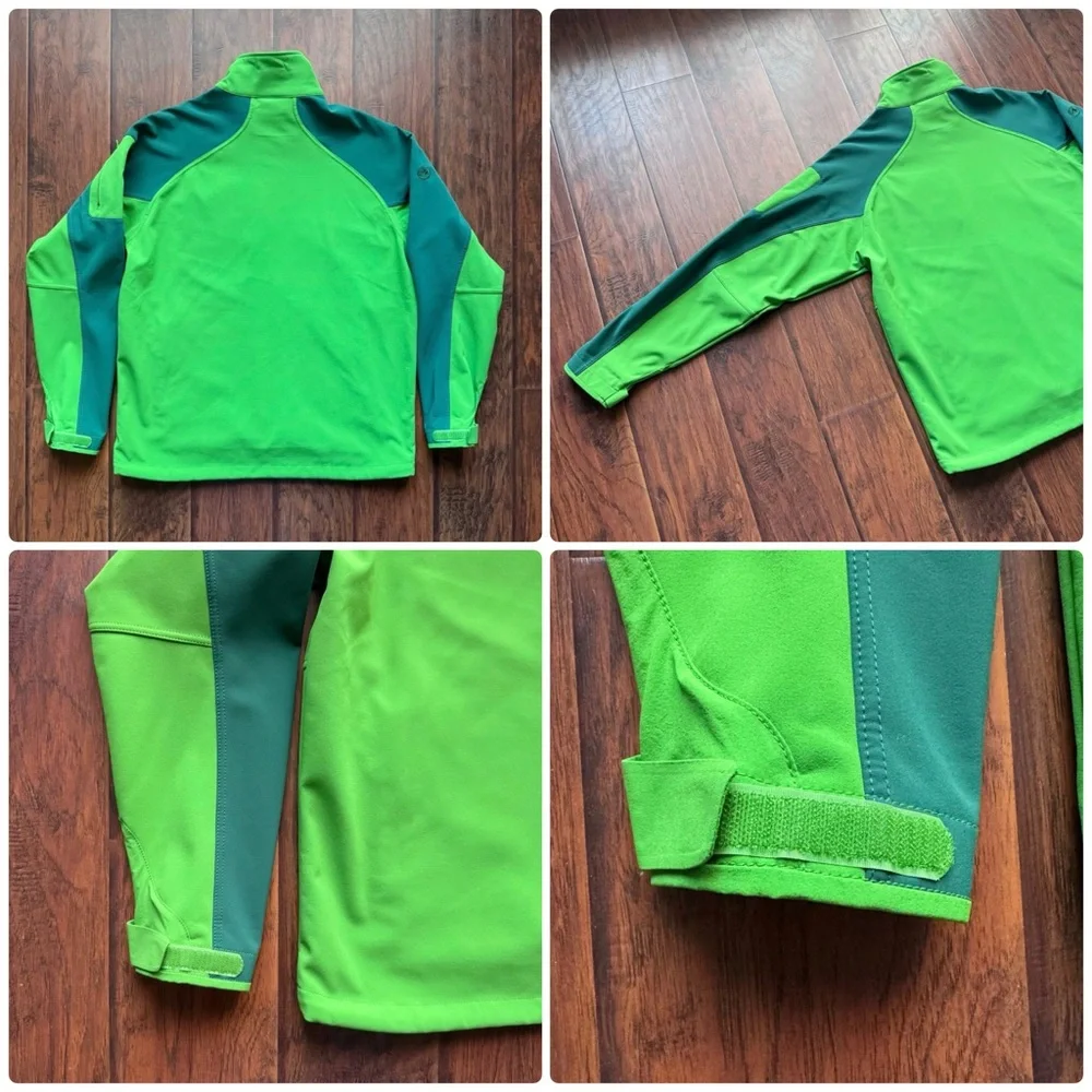 Marmot Gravity Jacket Mens Softshell Full Zip Fleece Lined Windproof Green Large